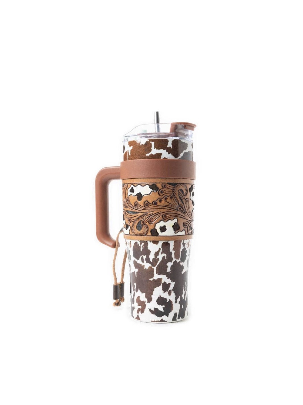 Myra | Wide Wyoming Tumbler In Brown and White - Picture 3 of 7